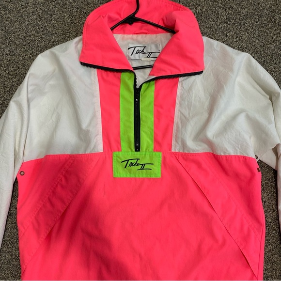 Vintage Windbreaker Jacket Unique Genuine 70s 80s Neon Take II 2 Big Pockets M - Picture 10 of 12
